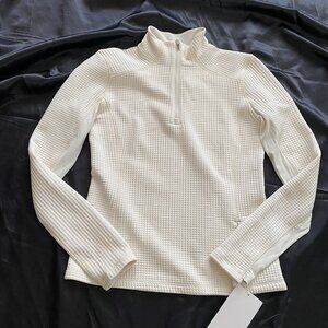 NWT Lululemon Cream / Ivory Waffle Knit Half Zip Long Sleeve Size 4  Super soft